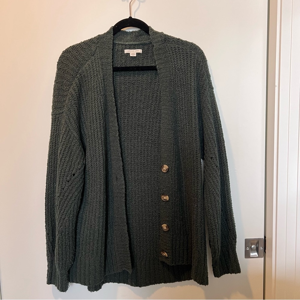 American Eagle Outfitters Forest Green Knit Cardigan